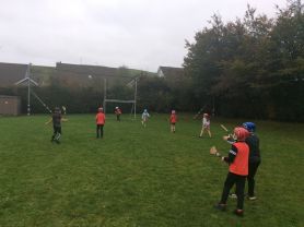 Lunchtime hurling for Red Day