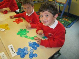 P1 and P2 Enjoying Practical Maths!